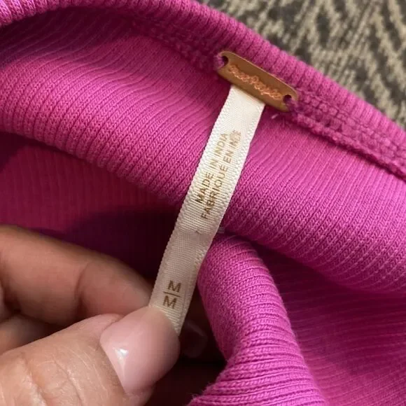 Free People Have My Heart Raspberry Sherbert Stretch Crop Tank Top Bralette M﻿﻿﻿ - Picture 9 of 10